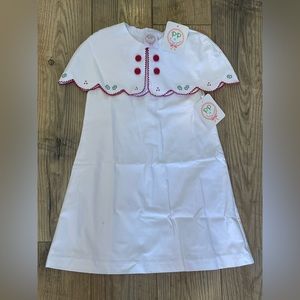 Posh Pickle Size 6 White Dress with detachable Holiday Cape